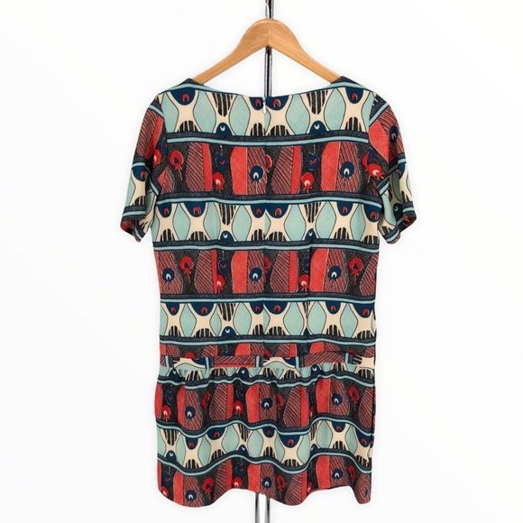 Paul & Joe Sister Guadalupe Drop Waist Geometric Print Short Shift Dress Small - Picture 9 of 13